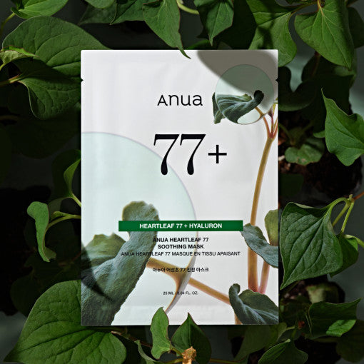 Korean sheet mask with heartleaf 77% for soothing and hydration — Anua Heartleaf 77 Soothing Mask (10 sheets)
